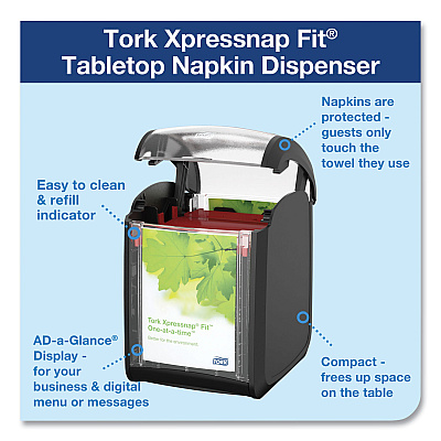 Tork Xpressnap Fit Starter Pack, 4 x 6 x 7, Black (TRK800723)