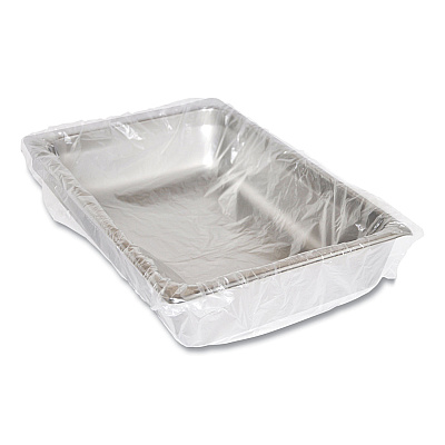 AmerCareRoyal Steam Pan Liners for 1/2-Size Pans, Includes Twist-Ties, 17" x 23.5", Clear, 250/Carton (RPPSPL2417)