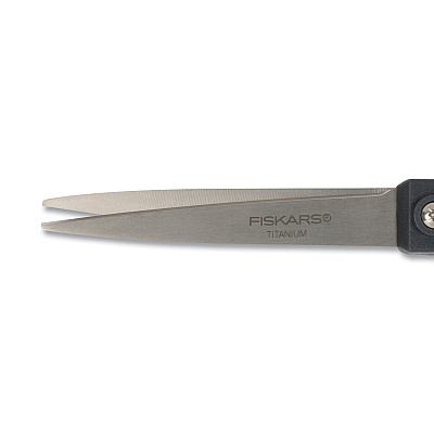 Fiskars Everyday Titanium Softgrip Scissors, 8" Long, 3.1" Cut Length, Straight Dark Gray Handle (FSK1067265)