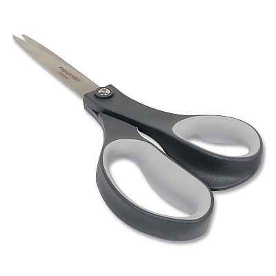 Fiskars Everyday Titanium Softgrip Scissors, 8" Long, 3.1" Cut Length, Straight Dark Gray Handle (FSK1067265)