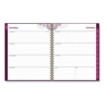 Blue Sky Gili Weekly/Monthly Planner, Jewel Tone Artwork, 11 x 8.5, Plum Cover, 12-Month (Jan to Dec): 2026 (117889)