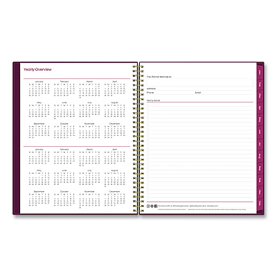 Blue Sky Gili Weekly/Monthly Planner, Jewel Tone Artwork, 11 x 8.5, Plum Cover, 12-Month (Jan to Dec): 2026 (117889)