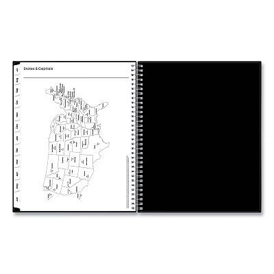Blue Sky Teacher's Solid Black Weekly/Monthly Lesson Planner, 9 Classes, 11 x 8.5 Sheets, 12-Month (July to June), 2025 to 2026 (134433)