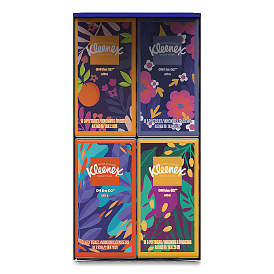 Kleenex On The Go Packs Facial Tissues, 3-Ply, White, 10/Pouch, 16 Pouches/Pack, 6 Packs/Carton (KCC54635)
