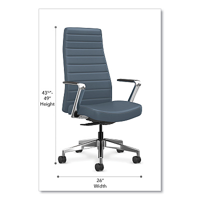 HON Cofi Executive High Back Chair, Supports up to 300 lb, Nimbus Seat, Nimbus Back, Polished Aluminum Base (HONCEUW0PU93C9P)