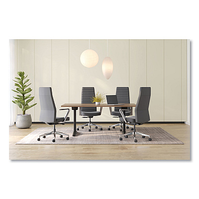 HON Cofi Executive High Back Chair, Supports Up to 300 lb, Graphite Seat, Graphite Back, Polished Aluminum Base (HONCEUW0PU19C4P)