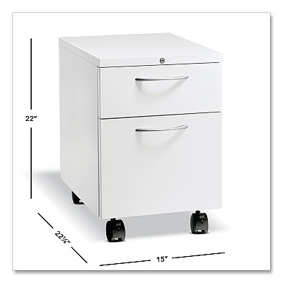 HON Flagship Mobile Pedestal, Left/Right, 2-Drawer: Box/File, Letter, White, 15 x 22.88 x 22 (HON15923ALPJW)