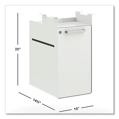 HON Fuse Undermount Storage Pedestal, 1 Shelf/1 Cubby, Left/Right Orientation, White, 10 x 14.37 x 20 (HONHAUFHR15PJWL)