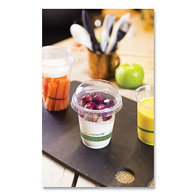 Vegware 76-Series Cold Cup, Compostable, 7 oz, Clear/Green, 1,000/Carton (VEGR200G)