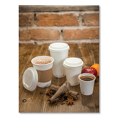 Kraft Hot Cup Sleeves, Compostable, Fits Vegware 89-Series Hot Cups, Kraft, 1,000/Carton (VEGQ2)