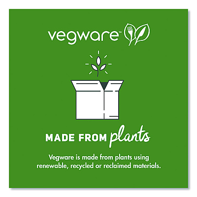 Vegware Nourish Molded Fiber Takeout Containers, Compostable, 5.9 x 5.9 x 2.9, White, Sugarcane, 400/Carton (VEGWH6HW)
