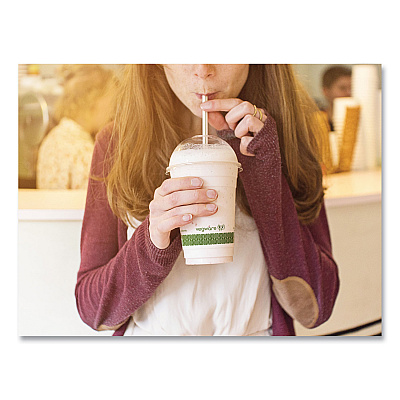 Vegware 96-Series Cold Cup, Compostable, 16 oz, Clear/Green, 1,000/Carton (VEGR500YG)