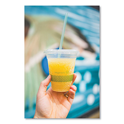 Vegware 96-Series Cold Cup, Compostable, 12 oz, Clear/Green, 1,000/Carton (VEGR360YG)