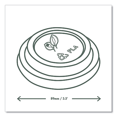 Vegware 89 Series Hot Cup Lids, Compostable, Fits 89-Series Hot Cups, White, 1,000/Carton (VEGVLID89S)