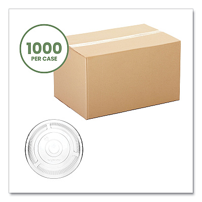 Vegware 96 Series Cold Cup Lids, Compostable, Fits 96-Series Cups,1,000/Carton (VEGC96FCH)