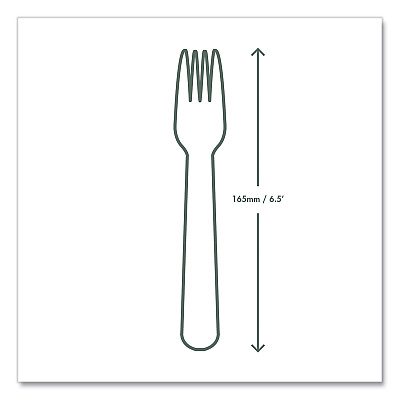 Vegware White CPLA Cutlery, Compostable, Fork, 1,000/Carton (VEGVWFK65)