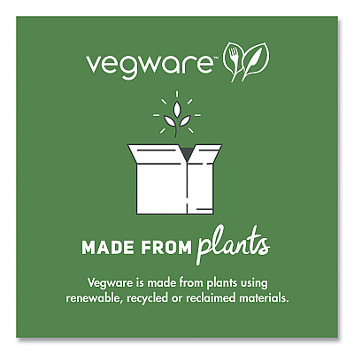 Vegware Nourish Molded Fiber Takeout Containers, Compostable, 3-Compartment, 7.9 x 7.9 x 2.9, White, Sugarcane, 200/Carton (VEGWH83HW)