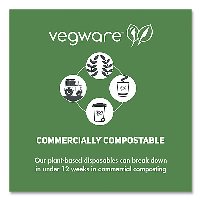 Vegware Nourish Molded Fiber Takeout Container, Compostable, 9 x 10 x 2, Natural, Sugarcane, 200/Carton (VEGB027N)