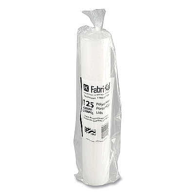 Fabri-Kal Portion Cup Lids, Fits 1 oz Squat Portion Cups, Clear, 125/Sleeve, 20 Sleeves/Carton (FABL100PCS)