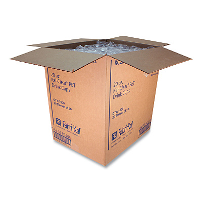 Fabri-Kal Kal-Clear PET Cold Drink Cups, 20 oz, Clear, 50/Bag, 20 Bags/Carton (FABKC20)
