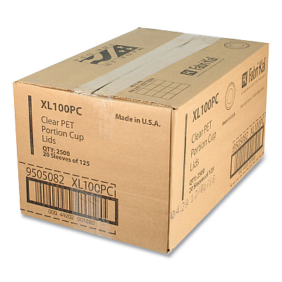 Fabri-Kal Portion Cup Lids, Fits 0.75 oz to 1 oz Portion Cups, Clear, 2,500/Carton (FABXL100PC)