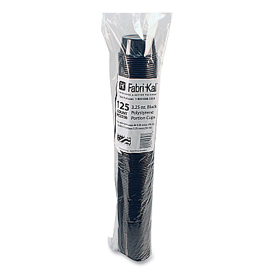 Fabri-Kal Portion Cups, 3.25 oz, Black, 125/Sleeve, 20 Sleeves/Carton (FABPC325B)