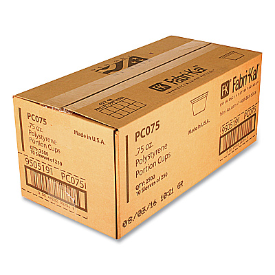 Fabri-Kal Portion Cups, 0.75 oz, Translucent, 125/Sleeve, 20 Sleeve/Carton (FABPC075)