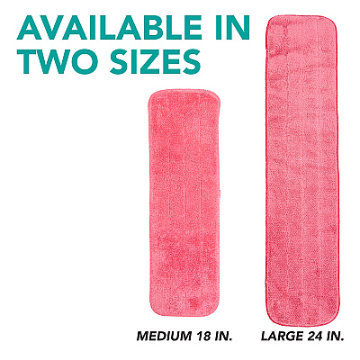 Microfiber Flat Wet Mop - 18", Red, Pack Of 12 (PNP830018R)