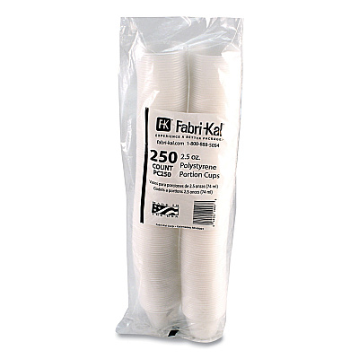 Fabri-Kal Portion Cups, 2.5 oz, Translucent, 125/Sleeve, 20 Sleeve/Carton (FABPC250)