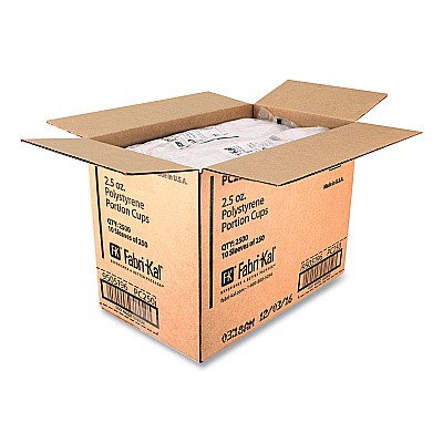 Fabri-Kal Portion Cups, 2.5 oz, Translucent, 125/Sleeve, 20 Sleeve/Carton (FABPC250)