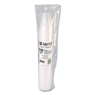 Fabri-Kal RK Ribbed Cold Drink Cups, 9 oz, Clear, 100/Sleeve, 25 Sleeves/Carton (FABRK9)
