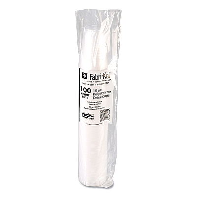 Fabri-Kal RK Ribbed Cold Drink Cups, 10 oz, Clear, 100/Sleeve, 25 Sleeves/Carton (FABRK10)