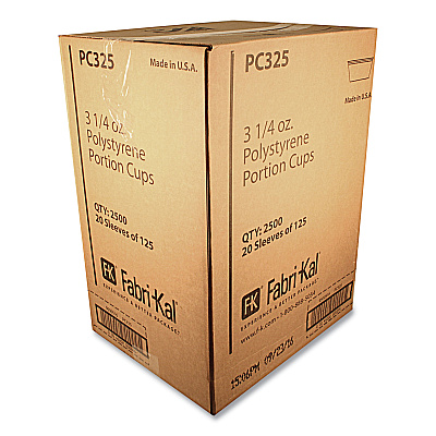 Fabri-Kal Portion Cups, 3.25 oz, Translucent, 125/Sleeve, 20 Sleeve/Carton (FABPC325)