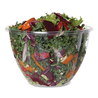 Eco-Products Salad Bowls, 48 oz, 6.69" Diameter x 4.38"h, Clear, Plastic, 300/Carton (ECOEPSB48BASE)