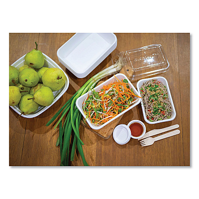 Eco-Products WorldView 100% Recycled Content Lid, 7.5 x 5 x 1.6, Clear, Plastic, 400/Carton (ECOEPSCRC16LID)