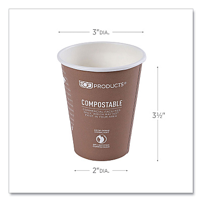 Eco-Products World Art Renewable and Compostable Hot Cups, 8 oz, Plum, 50/Pack (ECOEPBHC8WAPK)