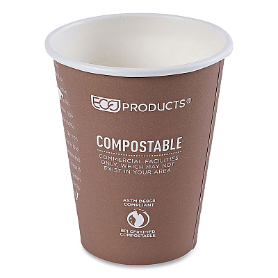 Eco-Products World Art Renewable and Compostable Hot Cups, 8 oz, Plum, 50/Pack (ECOEPBHC8WAPK)