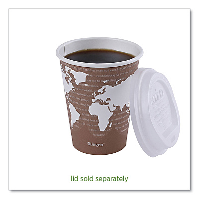 Eco-Products World Art Renewable and Compostable Hot Cups, 8 oz, Plum, 50/Pack (ECOEPBHC8WAPK)