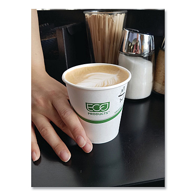 Eco-Products GreenStripe Renewable and Compostable Hot Cups, 12 oz, 50/Pack, 20 Packs/Carton (ECOEPBHC12GS)