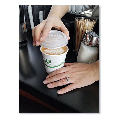 Eco-Products GreenStripe Renewable and Compostable Hot Cups, 12 oz, 50/Pack, 20 Packs/Carton (ECOEPBHC12GS)
