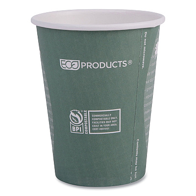 Eco-Products World Art Renewable and Compostable Hot Cups, 12 oz, Gray, 50/Pack (ECOEPBHC12WAPK)