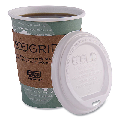 Eco-Products World Art Renewable and Compostable Hot Cups, 12 oz, Gray, 50/Pack (ECOEPBHC12WAPK)