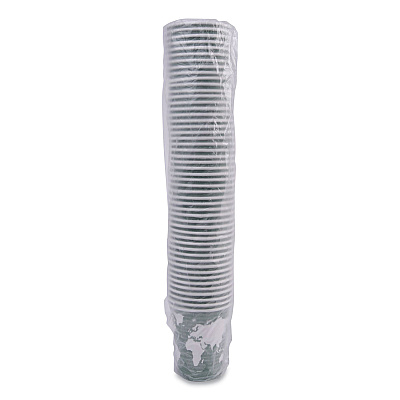 Eco-Products World Art Renewable and Compostable Hot Cups, 12 oz, Gray, 50/Pack (ECOEPBHC12WAPK)