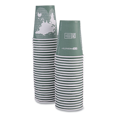 Eco-Products World Art Renewable and Compostable Hot Cups, 12 oz, Gray, 50/Pack (ECOEPBHC12WAPK)