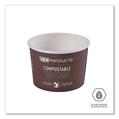 Eco-Products World Art Renewable and Compostable Food Container, 8 oz, 3.04 Diameter x 2.3 h, Brown, Paper, 50/Pack, 20 Packs/Carton (ECOEPBSC8WA)