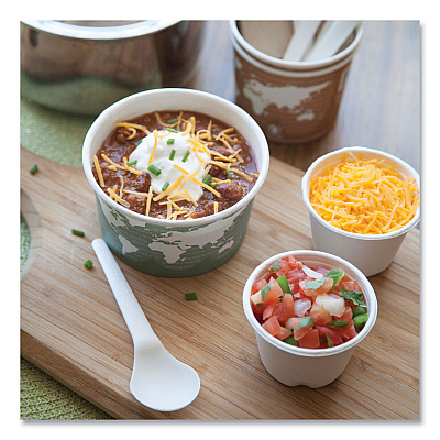 Eco-Products World Art Renewable and Compostable Food Container, 12 oz, 4.05 Diameter x 2.5 h, Green, Paper, 25/Pack, 20 Packs/Carton (ECOEPBSC12WA)