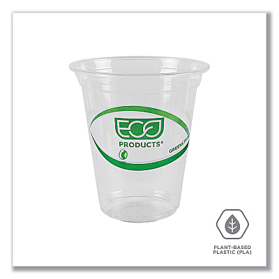 Eco-Products GreenStripe Renewable and Compostable Cold Cups, 16 oz, Clear, 50/Pack, 20 Packs/Carton (ECOEPCC16GS)
