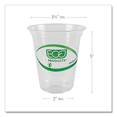 Eco-Products GreenStripe Renewable and Compostable Cold Cups Convenience Pack, Clear, 16 oz, 50/Pack (ECOEPCC16GSPK)