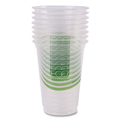 Eco-Products GreenStripe Renewable and Compostable Cold Cups Convenience Pack, Clear, 16 oz, 50/Pack (ECOEPCC16GSPK)