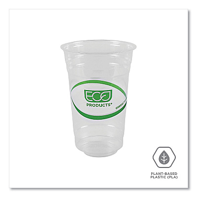 Eco-Products GreenStripe Renewable and Compostable Cold Cups, 20 oz, Clear, 50/Pack, 20 Packs/Carton (ECOEPCC20GS)